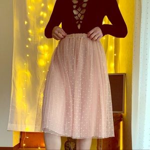Pink tulle skirt